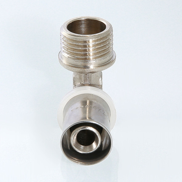 Соединение угловое 20*1/2"Н Valtec (пресс, никель) (VTm.253.N.002004) Соединение угловое 20*1/2"Н Valtec (пресс, никель) (VTm.253.N.002004)