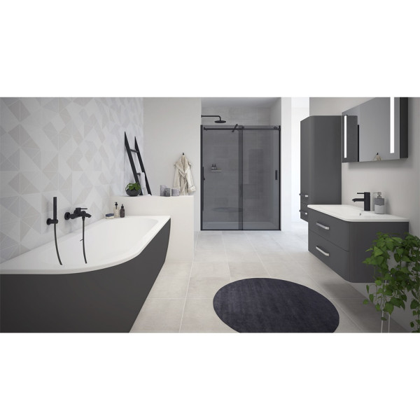 Ванна акриловая Cezares Slim 179x79x60 правосторонняя черный матовый (SLIM CORNER-180-80-60-R-NERO-SET)