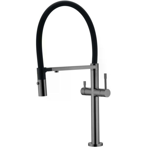 Смеситель для кухни Boheme Kitchen Графит с краном для питьевой воды с гибким изливом (115-SGM) Смеситель для кухни Boheme Kitchen Графит с краном для питьевой воды с гибким изливом (115-SGM)