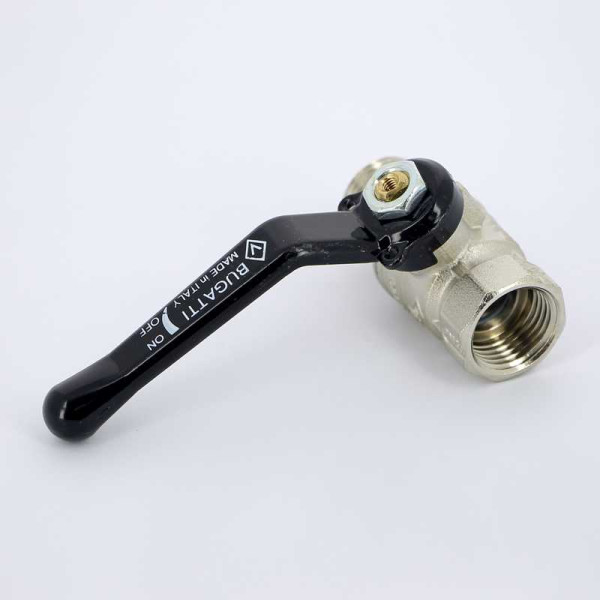 Кран Bugatti 1/2" ВН шаровый Arizona 605 (черная ручка) (06050007)