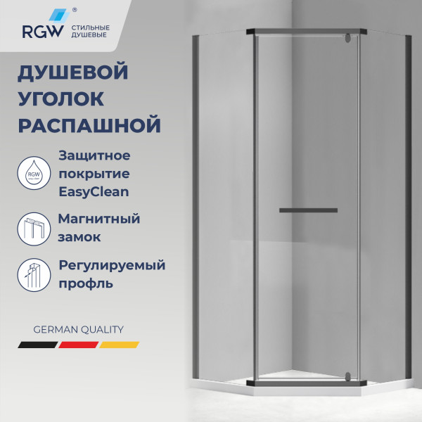 Душевой уголок RGW Passage 100x100x195 стекло прозрачное, профиль черный (78088300-14) Душевой уголок RGW Passage 100x100x195 стекло прозрачное, профиль черный (78088300-14)