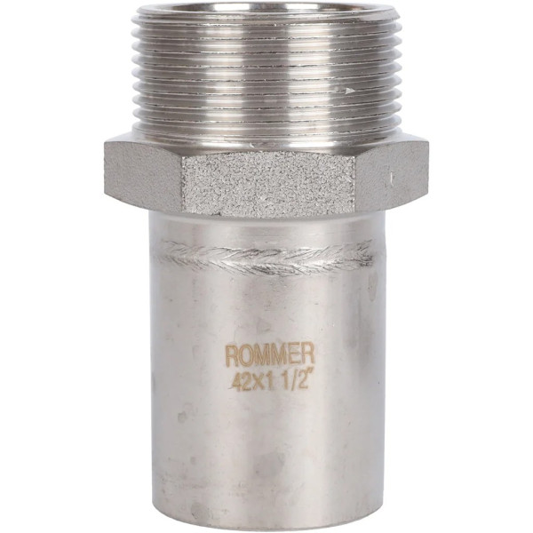 Вставка резьбовая 42х1 1/2"Н Rommer из нержавеющей стали (пресс) (RSS-0024-042112) Вставка резьбовая 42х1 1/2"Н Rommer из нержавеющей стали (пресс) (RSS-0024-042112)
