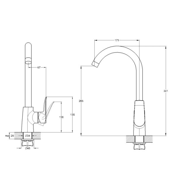 Смеситель для кухни G.lauf хром (GOB4-A134) Смеситель для кухни G.lauf хром (GOB4-A134)