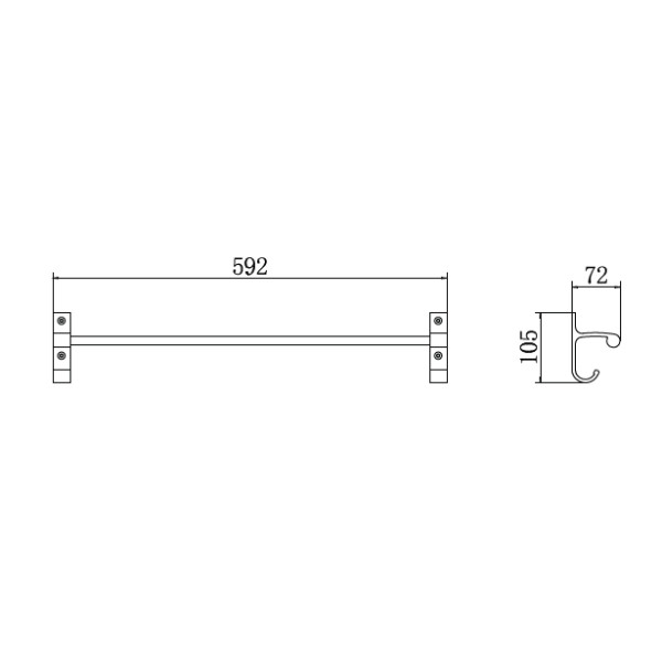 Полотенцержатель Fashun с крючками черный (A71501-7)