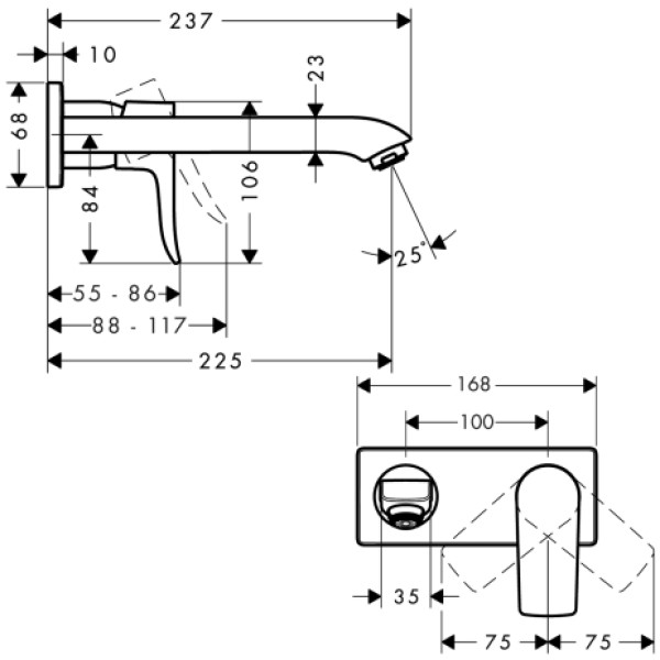 Смеситель для раковины Hansgrohe Metris (31086000)