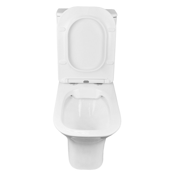 Унитаз напольный Fretta Square безободковый с бачком и сиденьем микролифт 650x340x790 (AZ-5121)