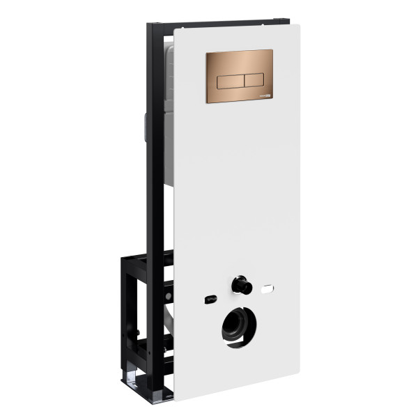 Инсталляция для унитаза WasserKRAFT Glan с клавишей смыва золото розовое (66TLT.010.ME.WH.RG03)