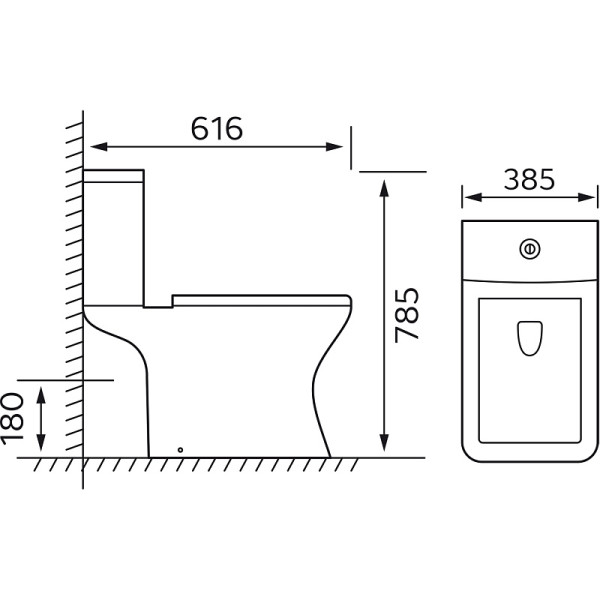 Унитаз напольный Azario Nigel 385x616x785 с сиденьем с микролифтом белый (AZ-55)