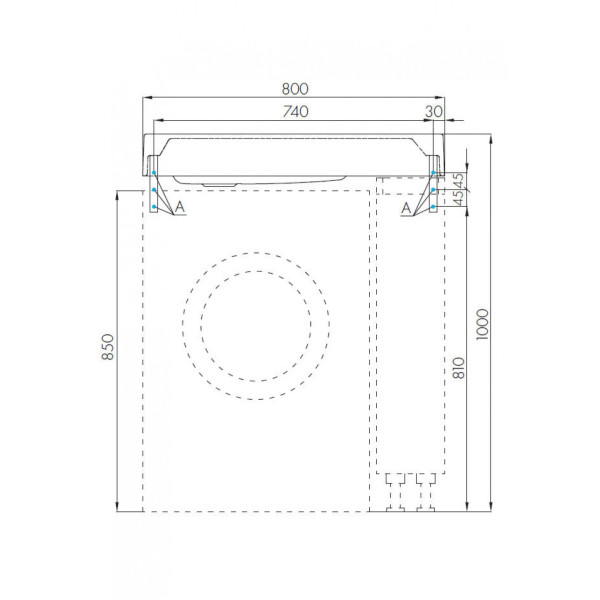 Раковина над стиральной машиной Aquaton Рейн 50x80x13,8 L белый (1.A721.1.3KR.W01.0)