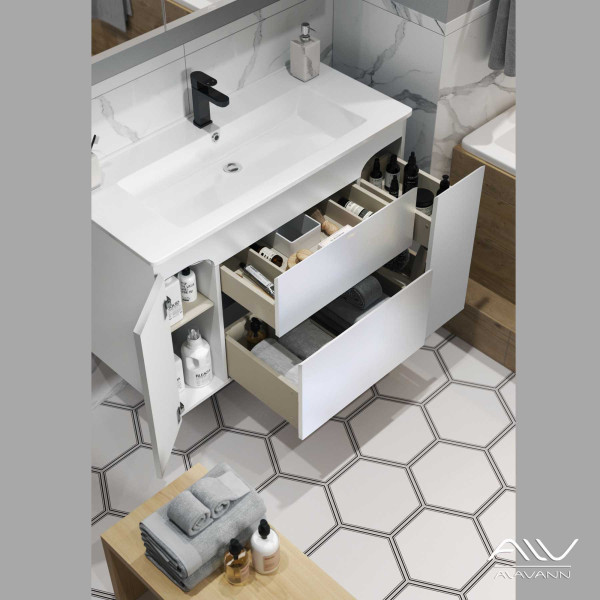 Тумба подвесная Alavann Eva 100 (белая)