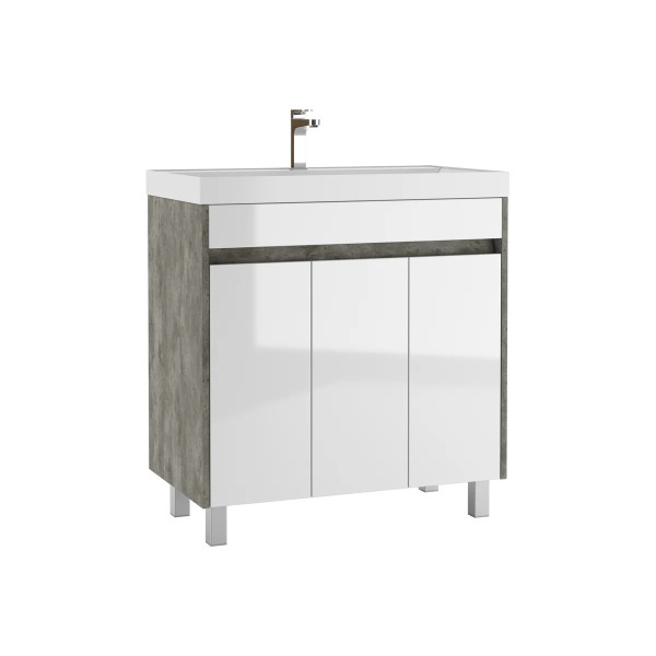 Тумба напольная Classica 80 Karlo без ящика и корзиной для белья Бетон Домино (DK5311T)