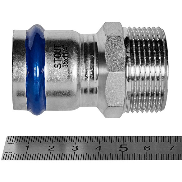 Переход 35х1 1/4"Н Stout SSS-2021 ВПр-НР (нерж.ст., пресс) SSS-2021-035114 Переход 35х1 1/4"Н Stout SSS-2021 ВПр-НР (нерж.ст., пресс) SSS-2021-035114