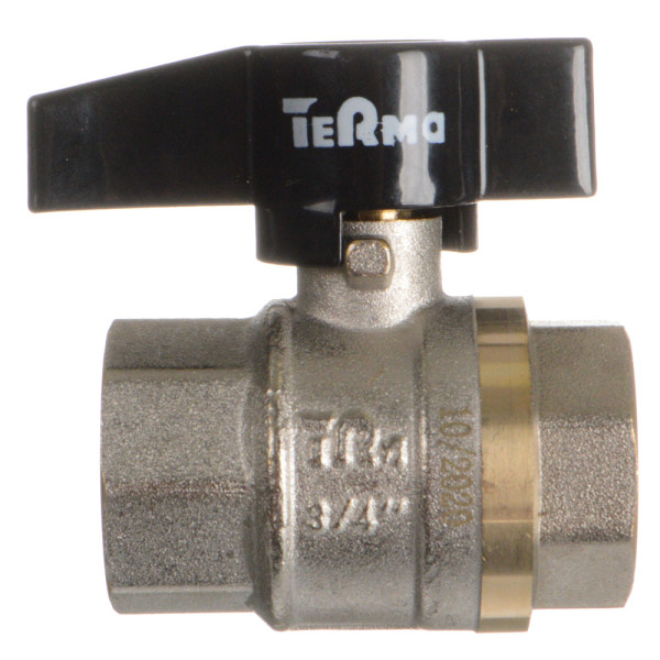 Кран 3/4" ВВ шаровый TeRma CB (чёрная бабочка) (30217) Кран 3/4" ВВ шаровый TeRma CB (чёрная бабочка) (30217)