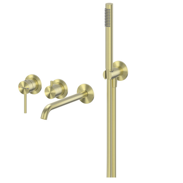 Смеситель для ванны и душа Abber Wasser Kreis скрытого монтажа, золото брашированное (AF8130BG)