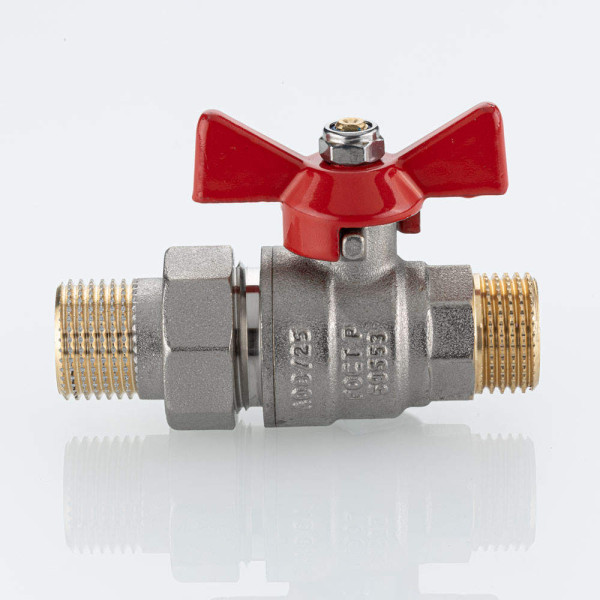 Кран 1/2" НН шаровый со сгоном Valtec Base-ГОСТ (красная бабочка) VT.226S.N.04 Кран 1/2" НН шаровый со сгоном Valtec Base-ГОСТ (красная бабочка) VT.226S.N.04