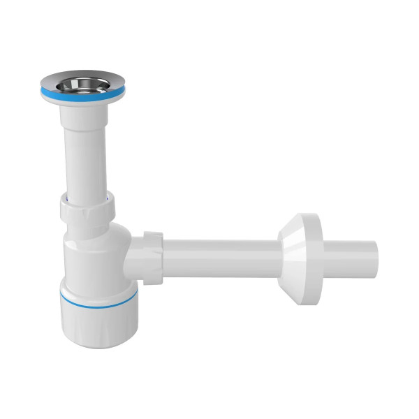 Сифон 32 мм бутылочный Nova с выпуском 1 1/4"х64 мм с прямым отводом 32/220 мм и чашкой (1012)