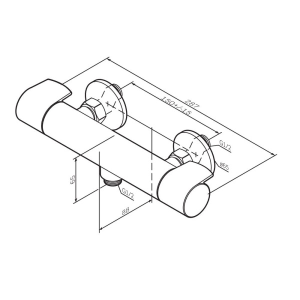 Смеситель для душа AM.PM X-Joy с термостатом черный (F85A40022)