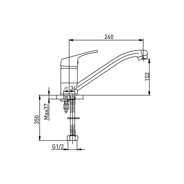 Смеситель для кухни Osgard Briton хром (16073) Смеситель для кухни Osgard Briton хром (16073)