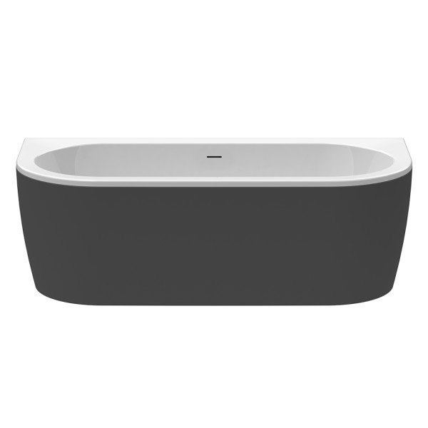 Ванна акриловая Cezares Slim 180x79x60 черный матовый (SLIM WALL-180-80-60-NERO-SET)