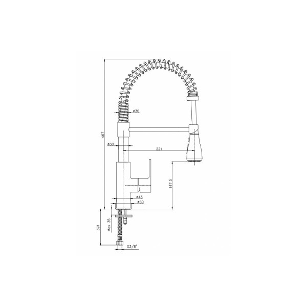Смеситель для кухни E.C.A Nita (102518106EX) Смеситель для кухни E.C.A Nita (102518106EX)