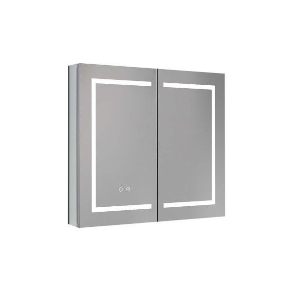 Шкаф зеркальный алюминиевый Aquatek с подсветкой 800x700x133 круговая подсветка, антизапотевание (AQ7804-MLC)