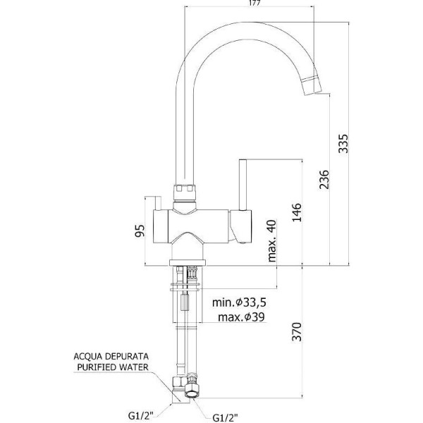 Смеситель для кухни Paffoni Stick черный (SK190NO)