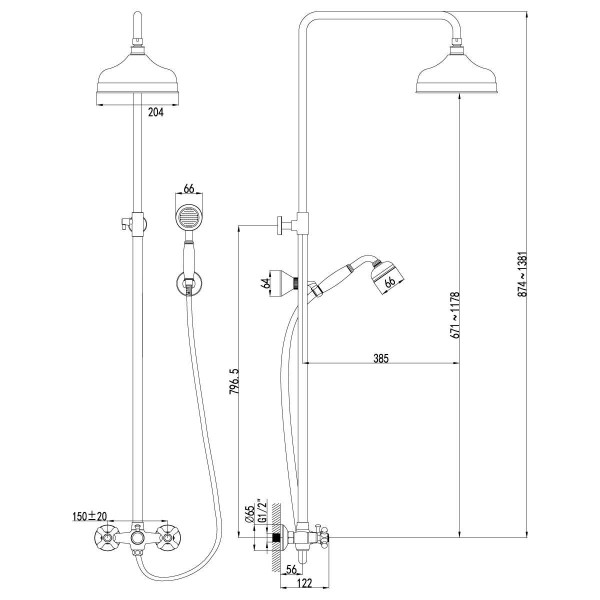 Душевая система Lemark Vintage (LM2860B) Душевая система Lemark Vintage (LM2860B)