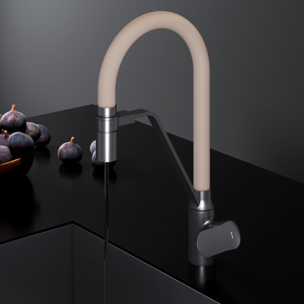 Cмеситель для кухни AM.PM Like с каналом для питьевой воды и гибким изливом, черн., бежевый излив (F8007826) Cмеситель для кухни AM.PM Like с каналом для питьевой воды и гибким изливом, черн., бежевый излив (F8007826)