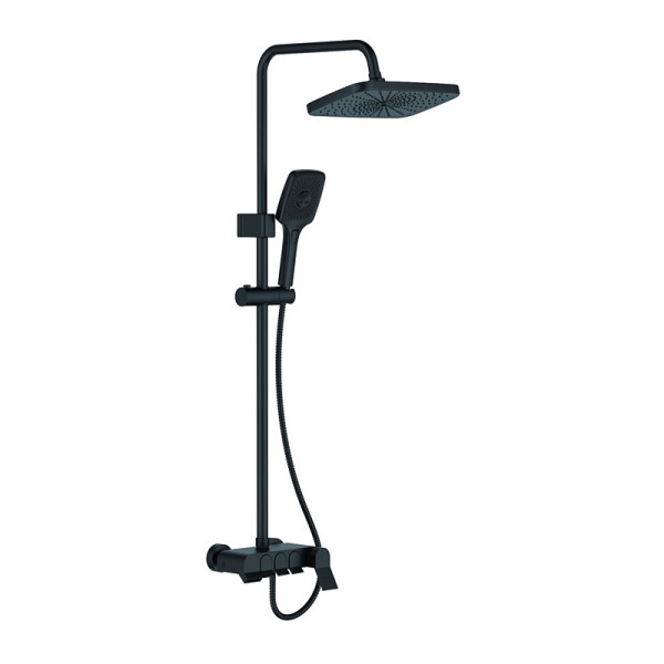 Душевая система Ledeme со смесителем и тропическим душем, черная (L2425B)
