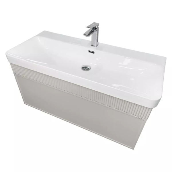 Тумба подвесная с раковиной Comforty Мадрид 1000x465x515 серый шёлк (00-00020148)