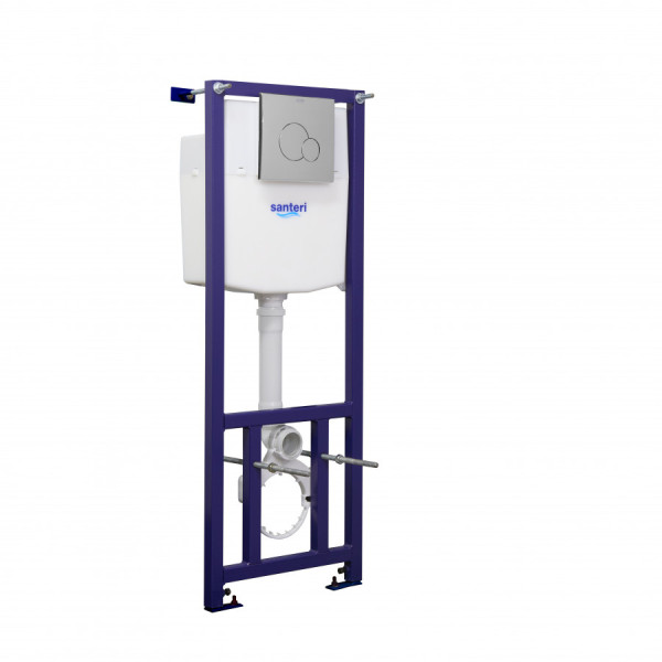 Комплект инсталляция с унитазом Santeri Альфа с сиденьем полипропилен, с панелью смыва хром (1.3815.9.S00.00B.0)