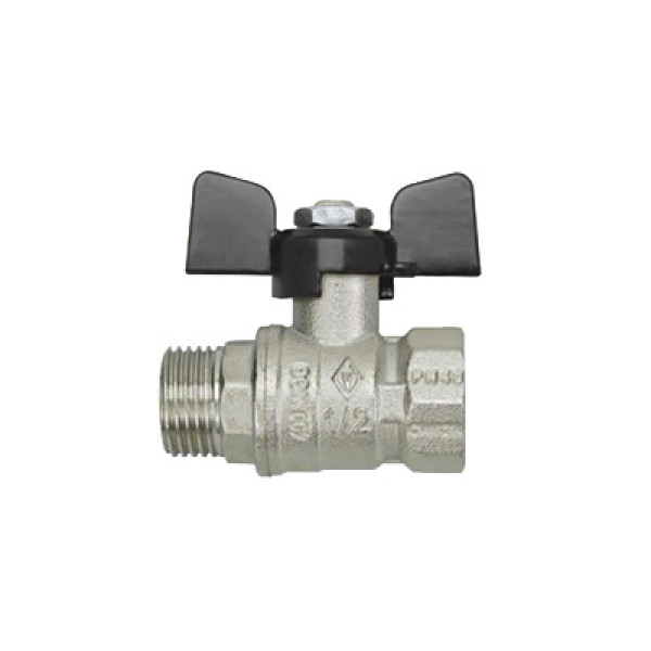 Кран Bugatti 1/2" ВН шаровый Arizona 607 (черная бабочка) (06070007)