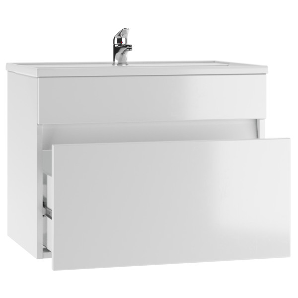 Тумба подвесная под умывальник Фостер 70 Классик с одним ящиком В1 Айсберг Домино (DA3010T)