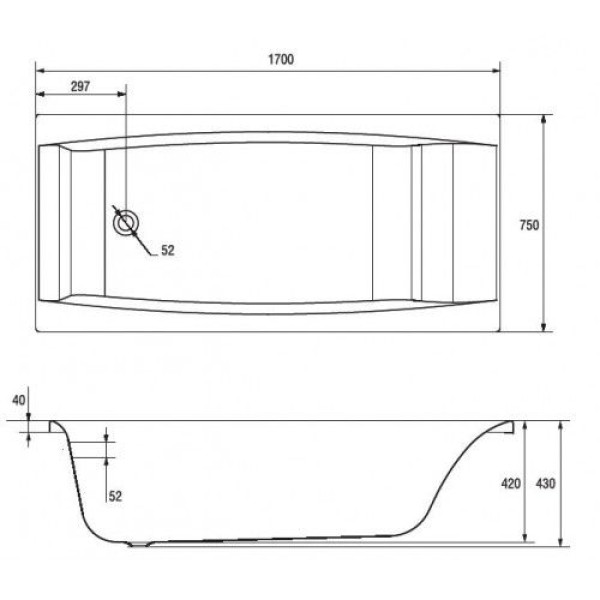 Ванна акриловая Cersanit Virgo 170х75 белый (P-WP-VIRGO*170NL) Ванна акриловая Cersanit Virgo 170х75 белый (P-WP-VIRGO*170NL)