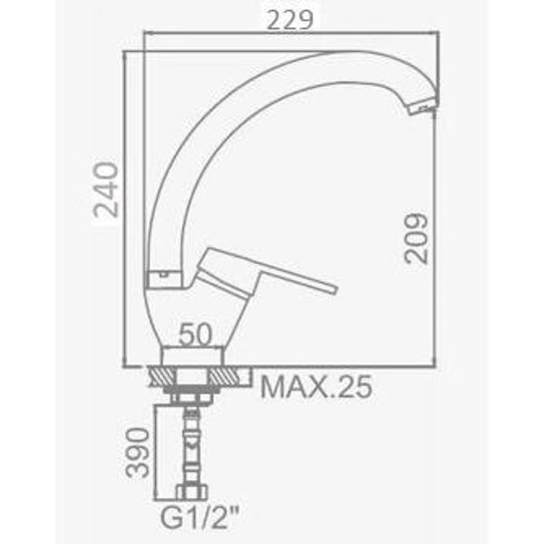 Смеситель для кухни Dlin хром (D150359)