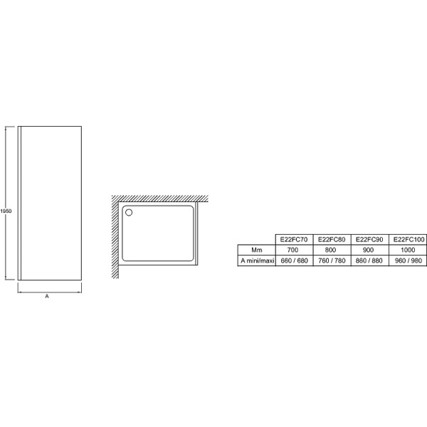 Душевое ограждение Jacob Delafon Contra 80x195 стекло прозрачное, профиль хром (E22FC80-GA)