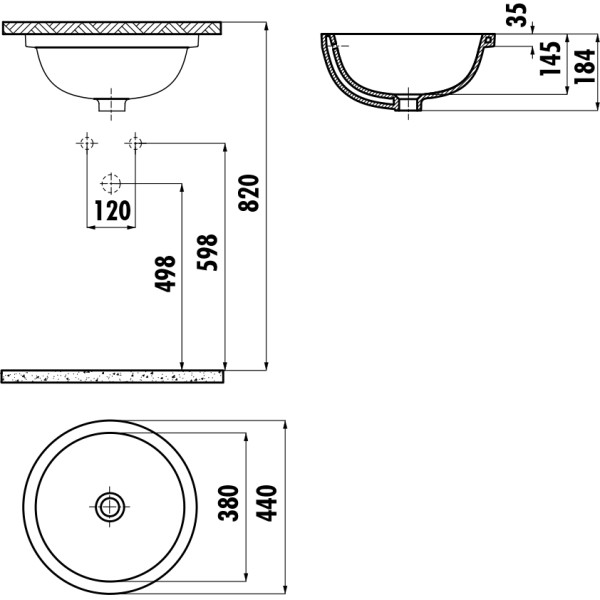 Раковина встраиваемая Creavit Mare 44x44 белая (MA037-00CB00E-0000)