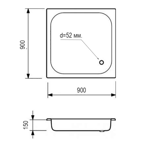 Душевой поддон ВИЗ Antika 90x150 белый (АPS-90101)