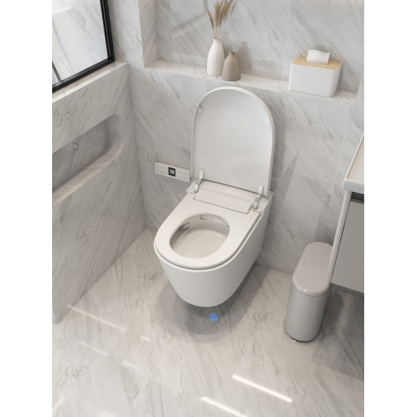 Унитаз-биде подвесной электронный Abber Bequem белый (AC1121S)