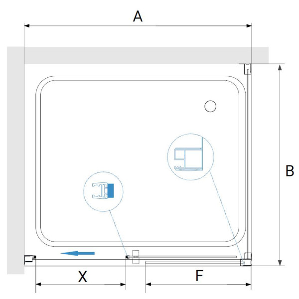 Душевой уголок RGW PA-76 (PA-016 + Z-050-2) 1400x900 стекло прозрачное, профиль хром (35087649-11)