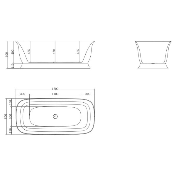 Ванна акриловая BelBagno 170x80 белая (BB400-170-80) Ванна акриловая BelBagno 170x80 белая (BB400-170-80)