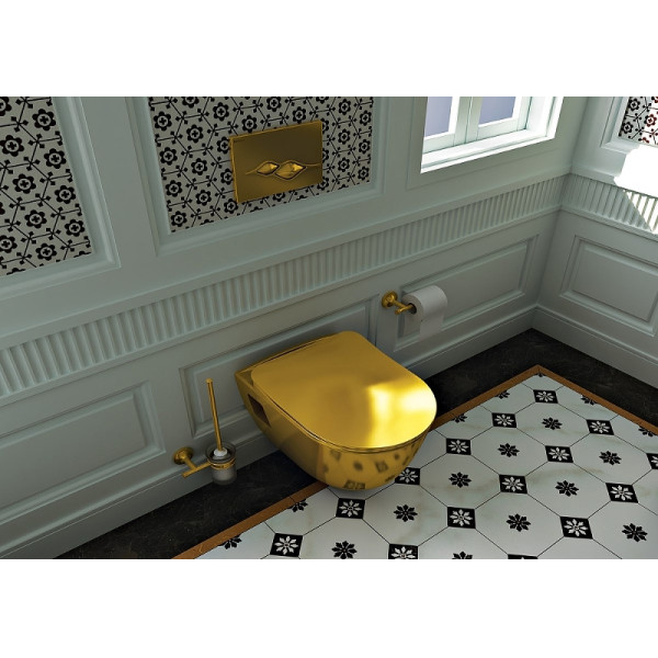 Унитаз подвесной с биде Creavit 35,5x50,2x33,5 золото (TP32,5-00CB00E-AK00)