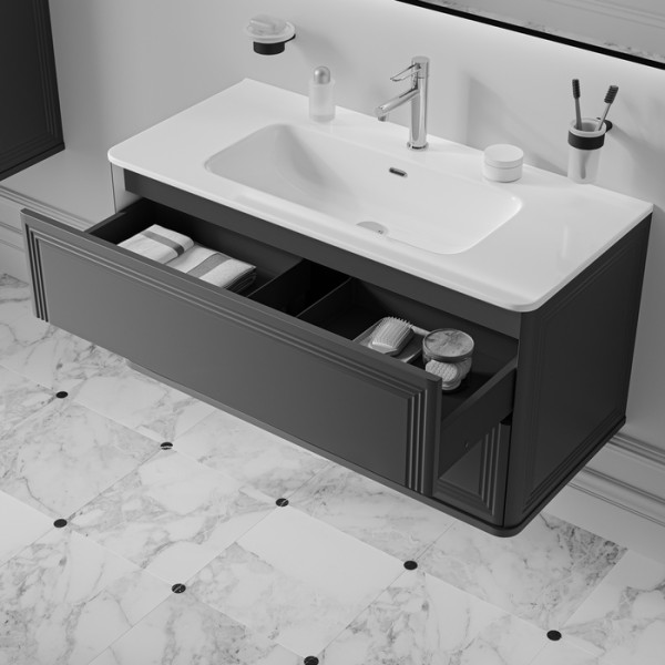 Тумба подвесная Iddis Oxford Neo 100 см темно-серый подходит умыв. 0101000i28 (OXN10D0i95)