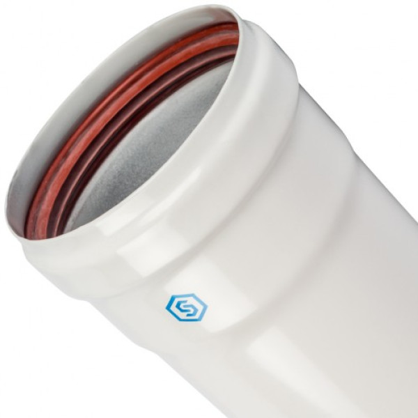 Элемент дымохода DN 80 труба 500 мм утепленная п/м SCA-0080-800500