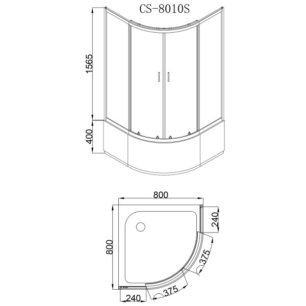 Душевой уголок Loranto 80x80x195 с поддоном стекло матовое, профиль сатин (CS-8010S 80*80*195) Душевой уголок Loranto 80x80x195 с поддоном стекло матовое, профиль сатин (CS-8010S 80*80*195)