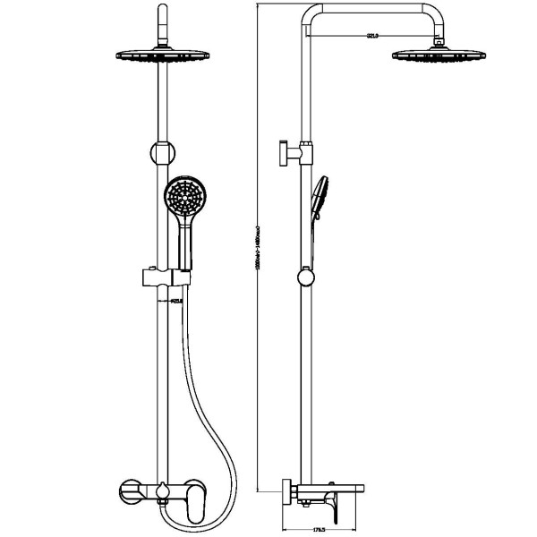 Душевая система Boheme Spectre Серый (458-GM) Душевая система Boheme Spectre Серый (458-GM)