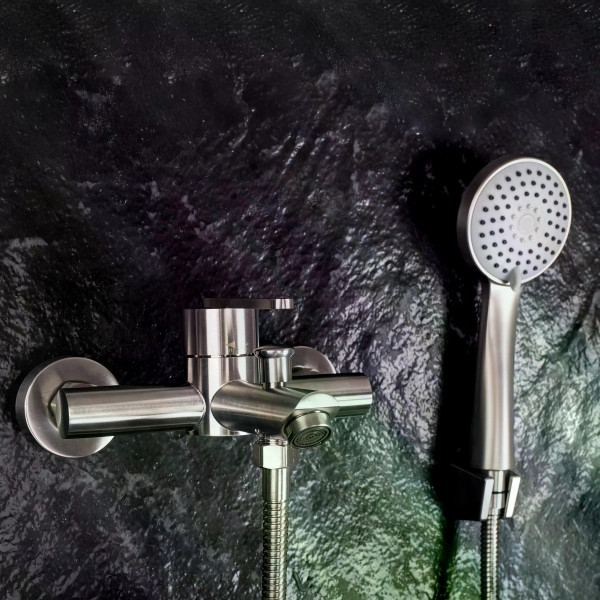 Смеситель для раковины Rea Ontario с душевым комплектом никель (REA-B5514) Смеситель для раковины Rea Ontario с душевым комплектом никель (REA-B5514)