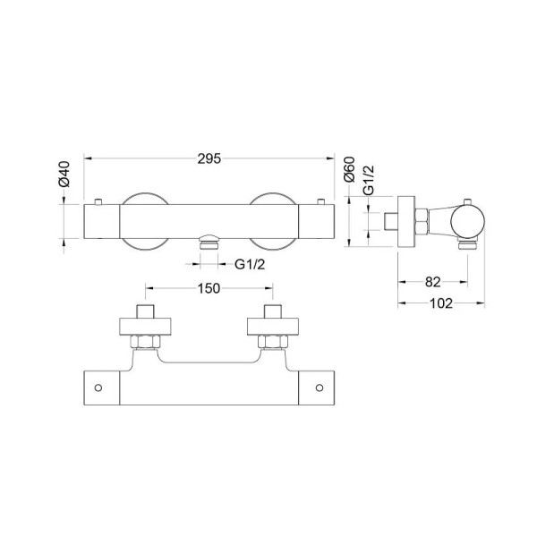 Смеситель для душа Aquatek Европа с термостатом шлифованный черный хром (AQ1363BGM)