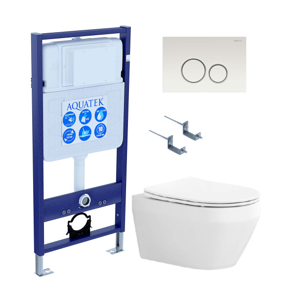 Комплект инсталляция с унитазом Aquatek Лея с клавишей смыва белая (SET AQUATEK ЛЕЯ cm-015 4в1) Комплект инсталляция с унитазом Aquatek Лея с клавишей смыва белая (SET AQUATEK ЛЕЯ cm-015 4в1)