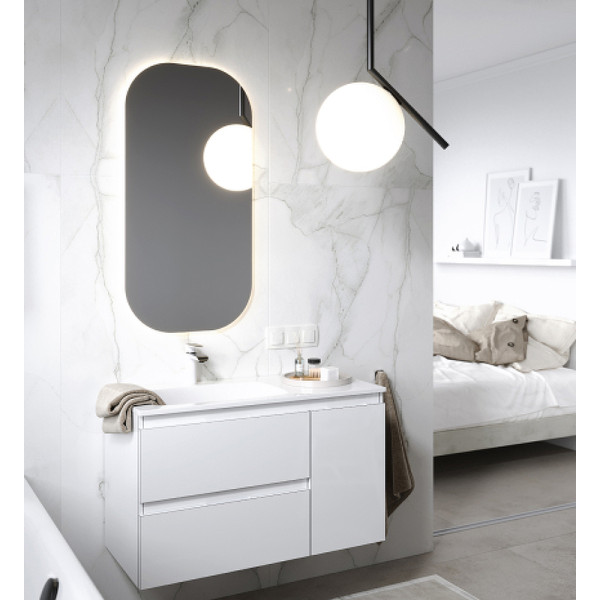 Зеркало Aqwella Soul 1000x550x30 белое (SOUL0255)